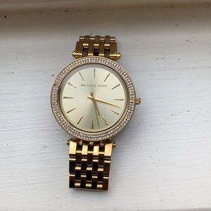 Gold Michael Kors watch with Rhinestones